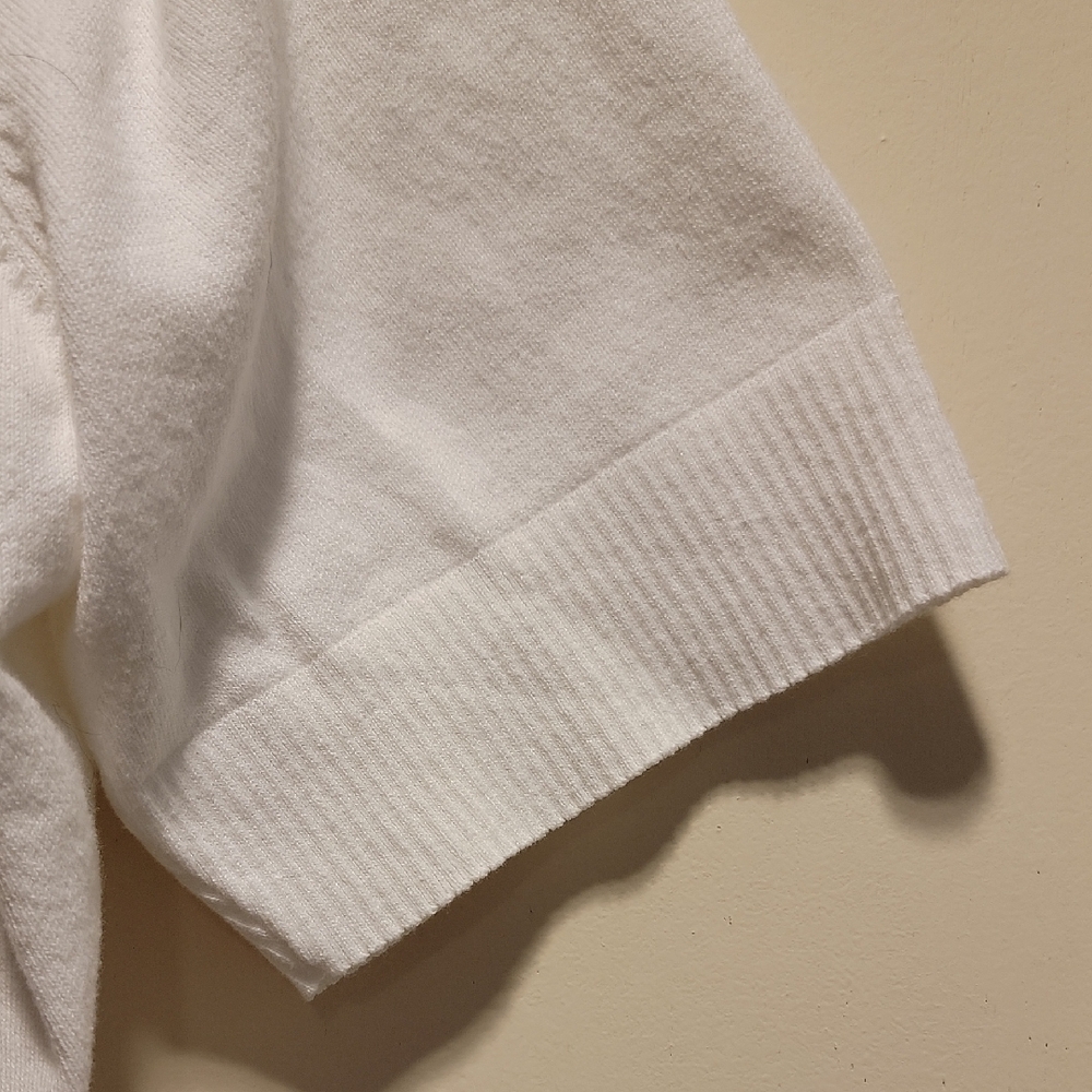 White Short Sleeve Cardigan - Picture 3 of 3